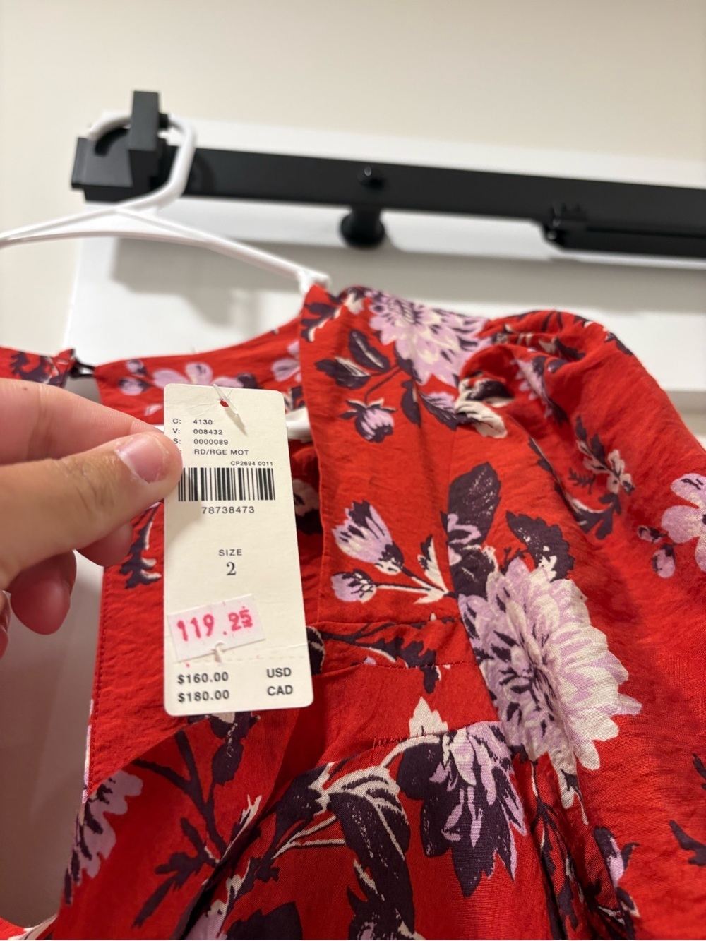 NWT Maeve by Anthropologie Red Floral Dress Size 2 - Picture 4 of 10